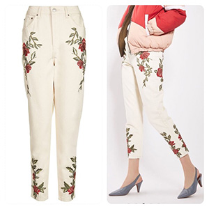 Rose Embroidered Jeans